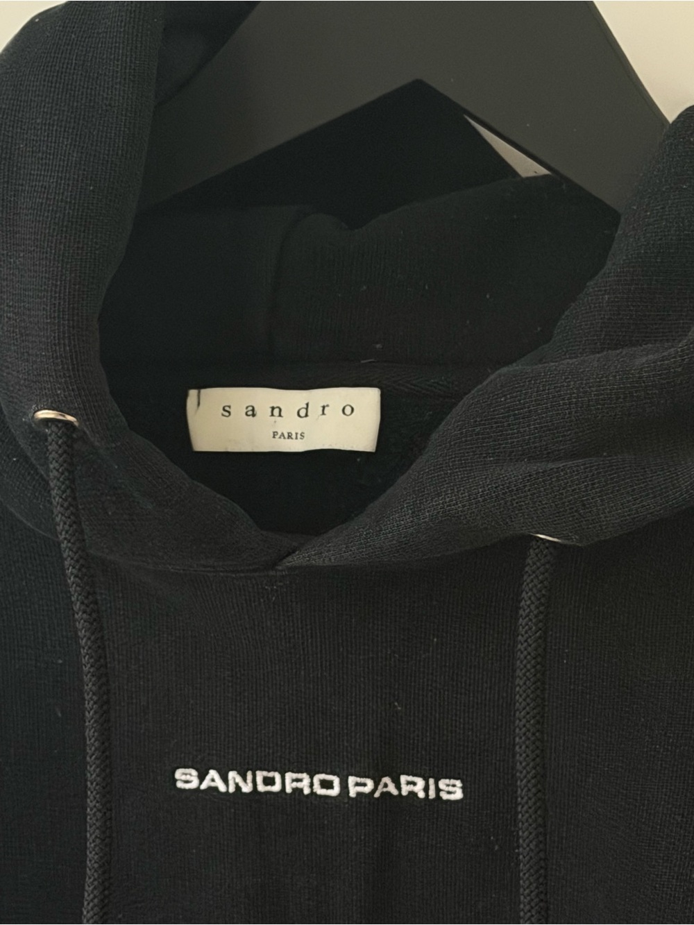 Sandro Black Crewneck Sweatshirt with White Logo